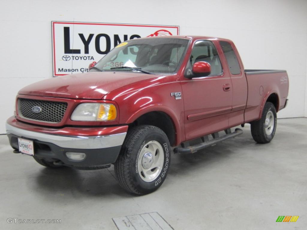 2000 F150 XLT Extended Cab 4x4 - Toreador Red Metallic / Medium Graphite photo #25