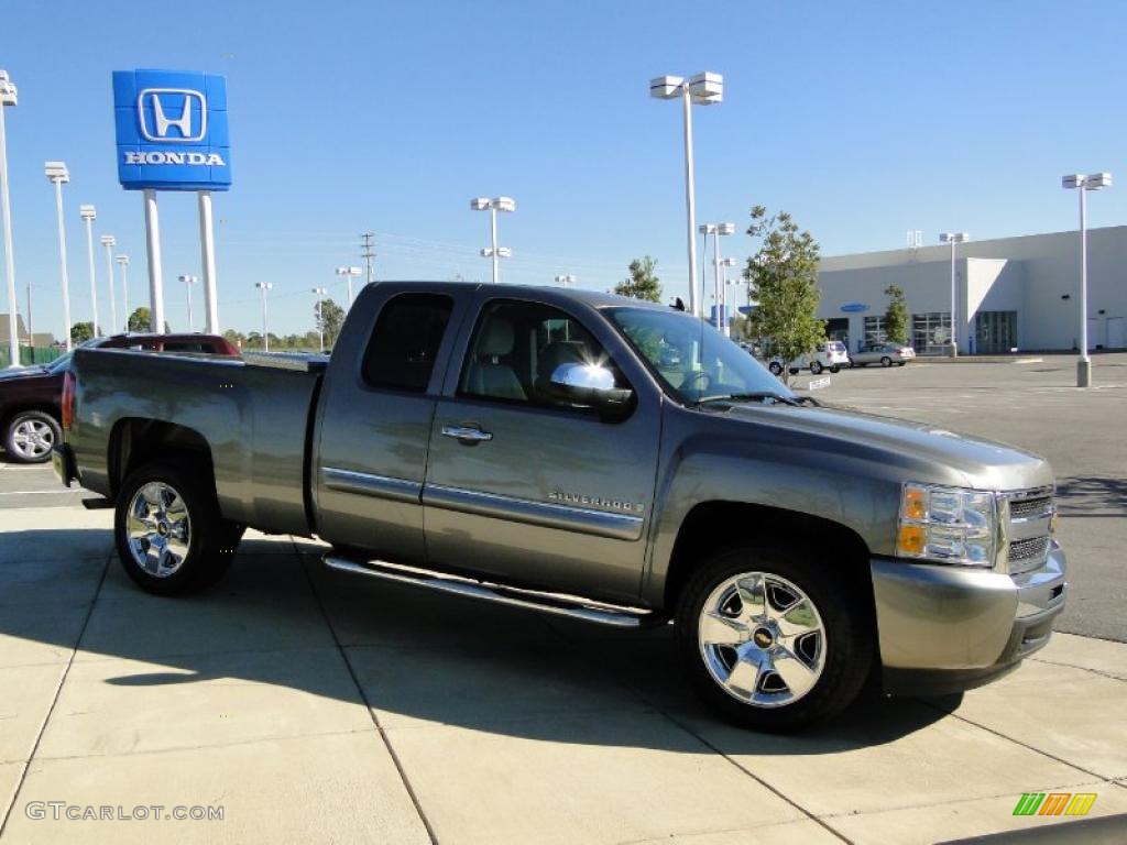 Graystone Metallic 2009 Chevrolet Silverado 1500 LT Extended Cab Exterior Photo #39559443