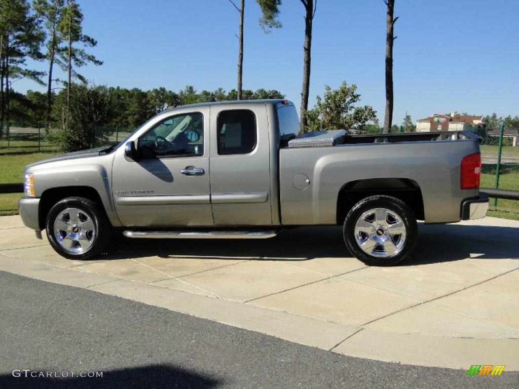 Graystone Metallic 2009 Chevrolet Silverado 1500 LT Extended Cab Exterior Photo #39559523