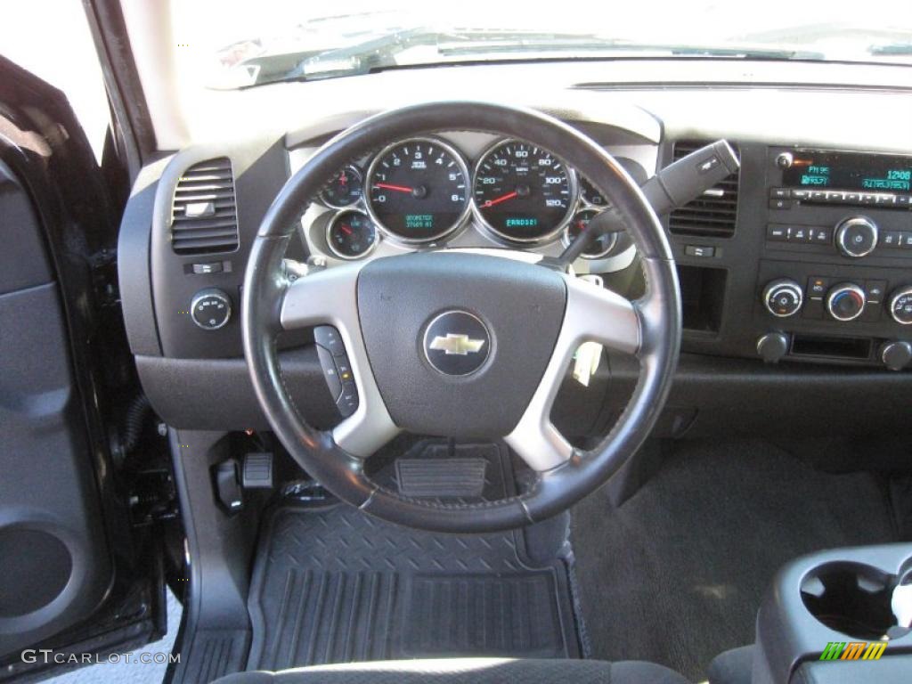2008 Chevrolet Silverado 1500 LT Extended Cab Ebony Steering Wheel Photo #39559803