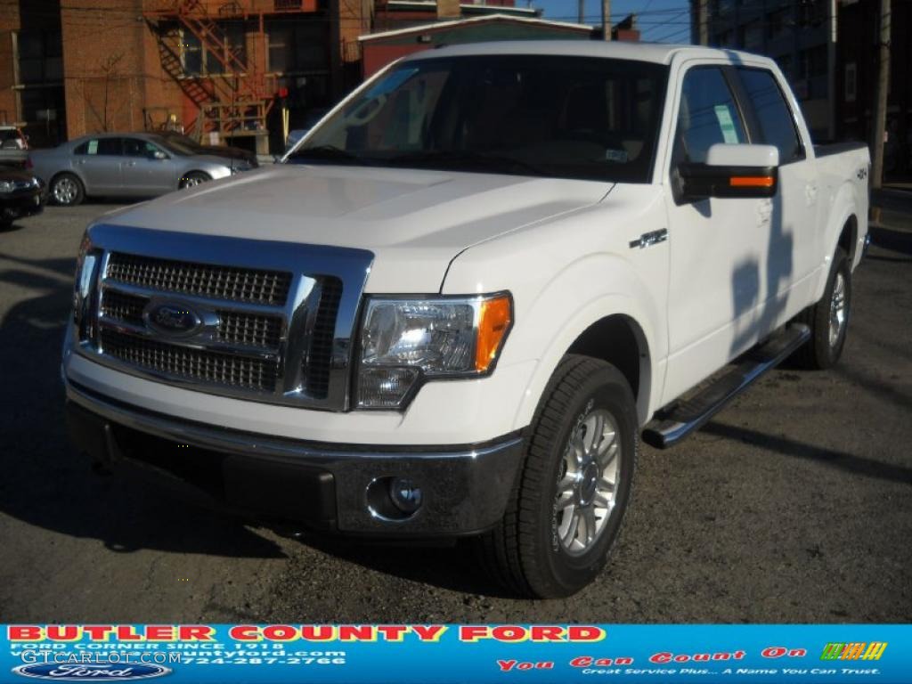 2010 F150 Lariat SuperCrew 4x4 - Oxford White / Tan photo #14