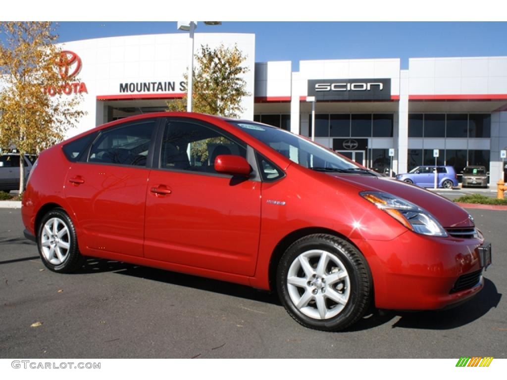 Barcelona Red Metallic Toyota Prius