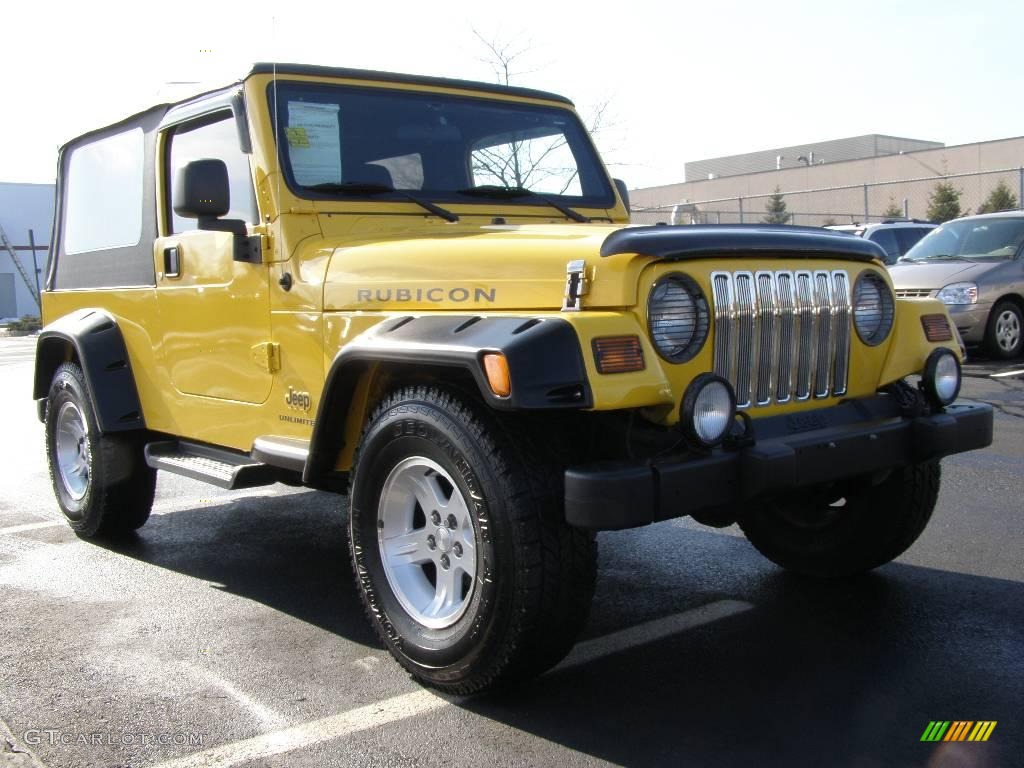 2004 Wrangler Unlimited 4x4 - Solar Yellow / Dark Slate Gray photo #3