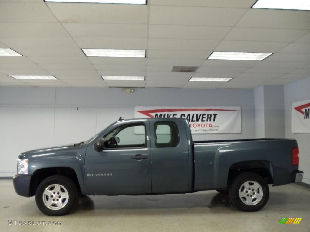 2007 Silverado 1500 Work Truck Extended Cab - Blue Granite Metallic / Dark Titanium Gray photo #3