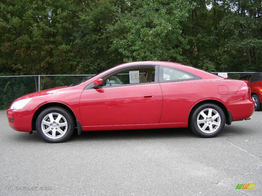 2005 Accord LX V6 Special Edition Coupe - San Marino Red / Ivory photo #3