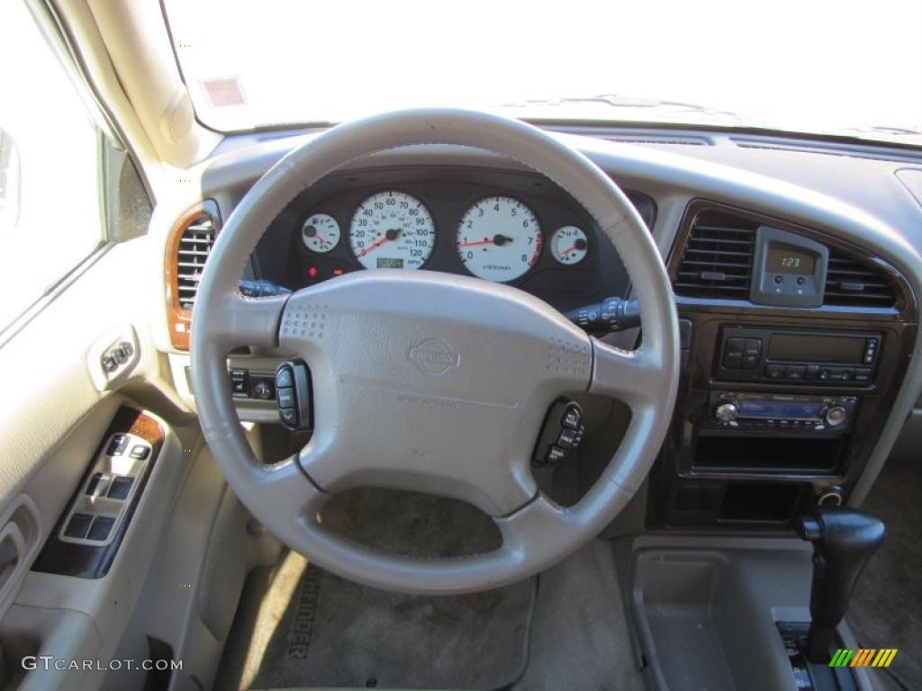 2001 Nissan Pathfinder LE Beige Steering Wheel Photo #39592757