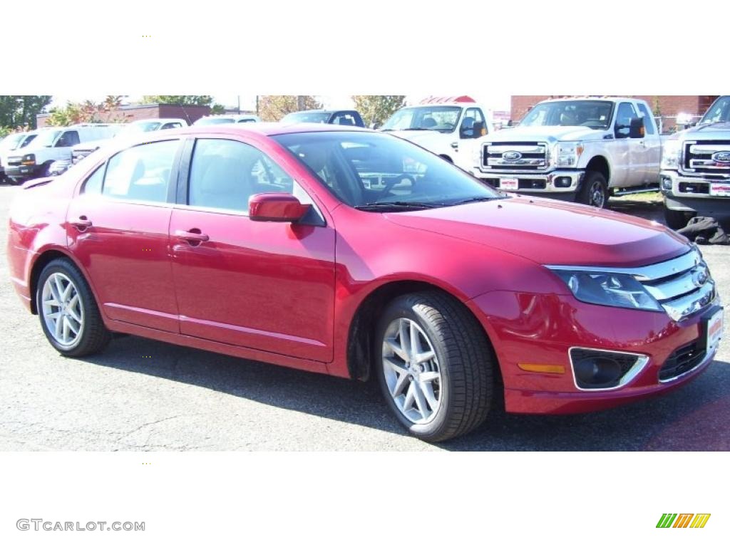 2011 Fusion SEL - Red Candy Metallic / Medium Light Stone photo #7