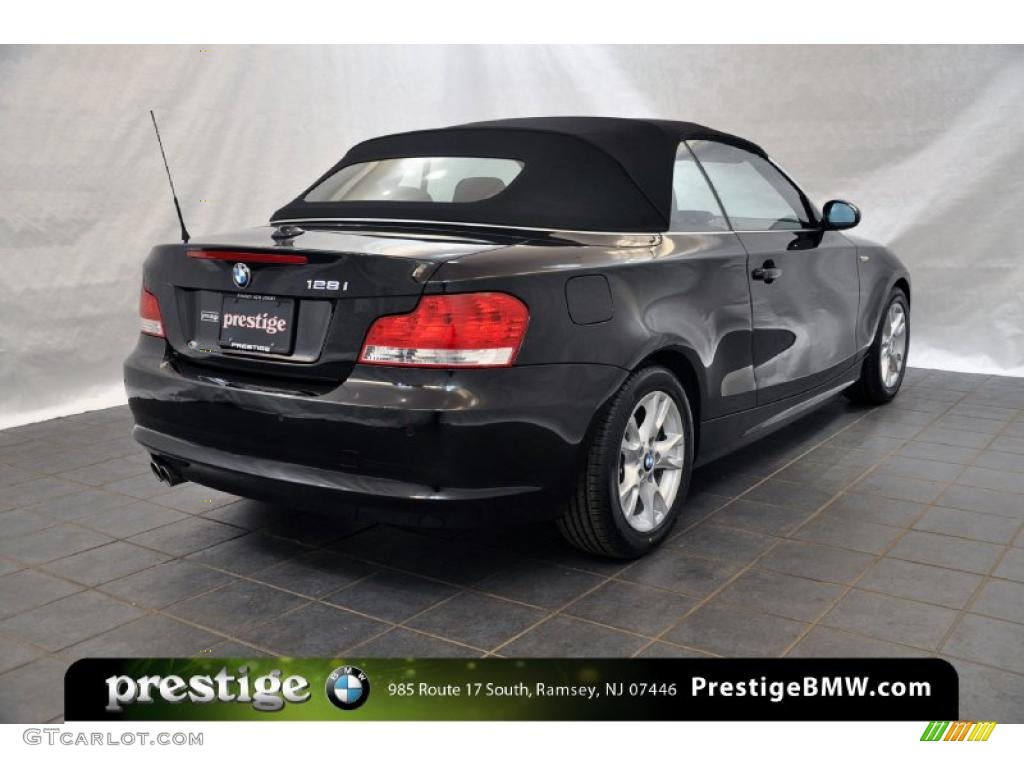 2009 1 Series 128i Convertible - Black Sapphire Metallic / Black photo #2