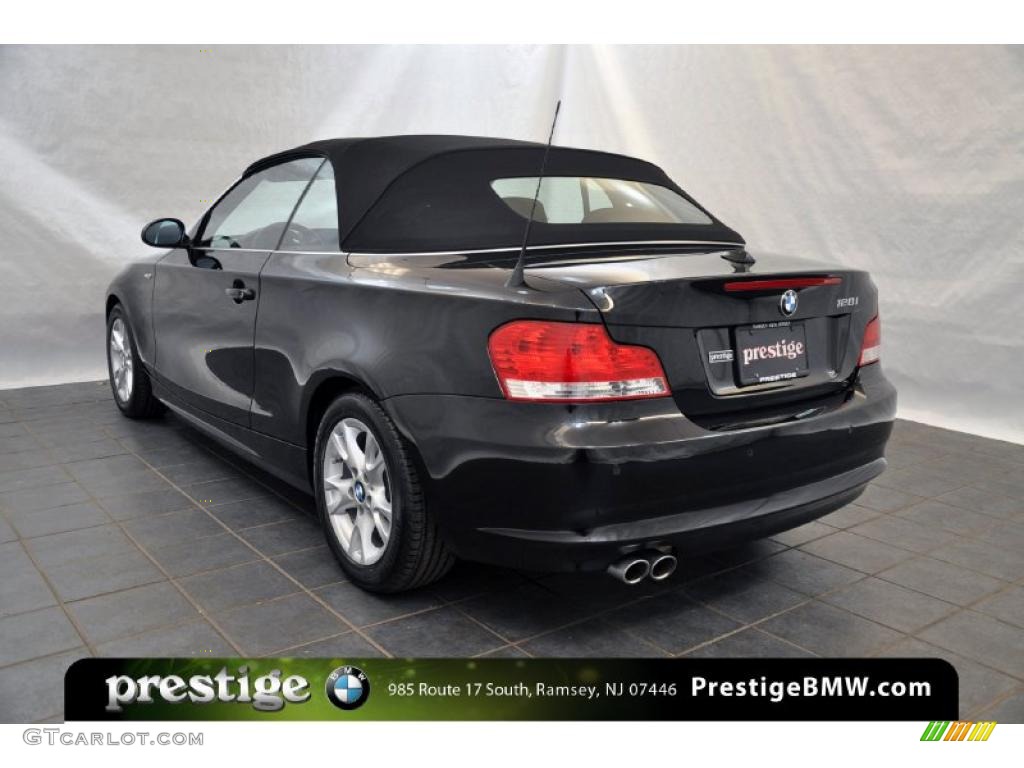 2009 1 Series 128i Convertible - Black Sapphire Metallic / Black photo #3