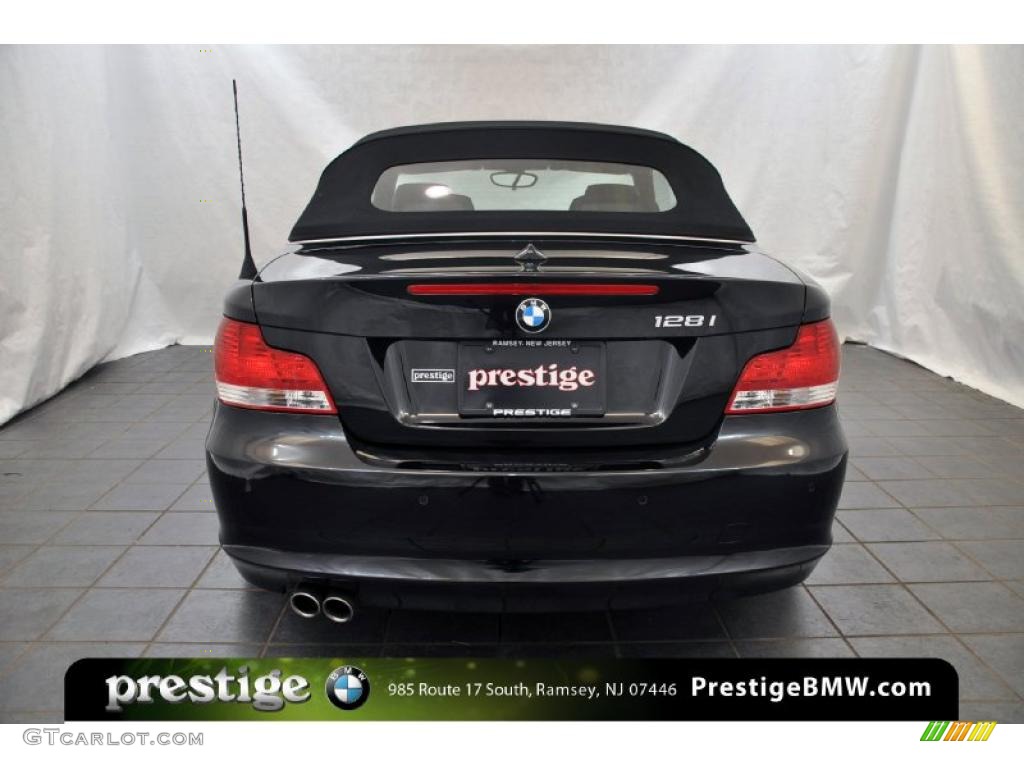 2009 1 Series 128i Convertible - Black Sapphire Metallic / Black photo #4
