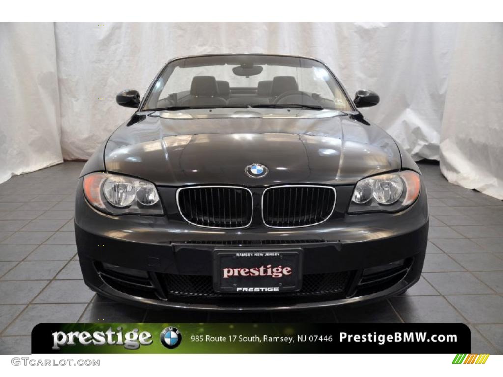 2009 1 Series 128i Convertible - Black Sapphire Metallic / Black photo #6