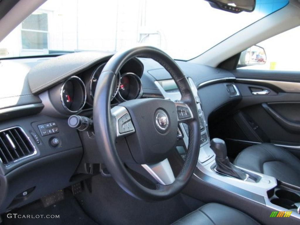 2009 Cadillac CTS 4 AWD Sedan Ebony Steering Wheel Photo #39595299