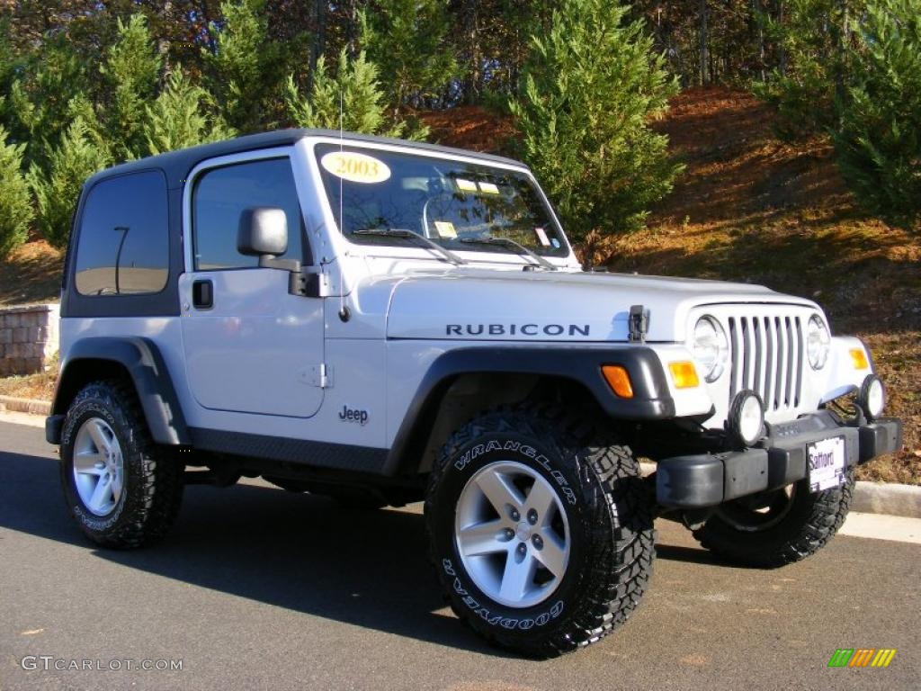 Bright Silver Metallic 2003 Jeep Wrangler Rubicon 4x4 Exterior Photo #39598961