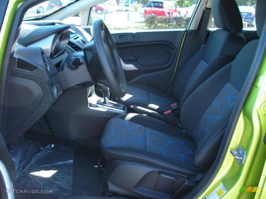 2011 Fiesta SE Hatchback - Lime Squeeze Metallic / Charcoal Black/Blue Cloth photo #5