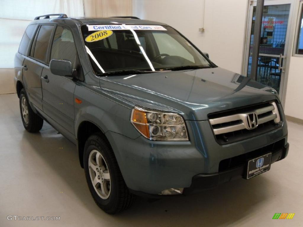 2008 Pilot EX-L - Steel Blue Metallic / Gray photo #5