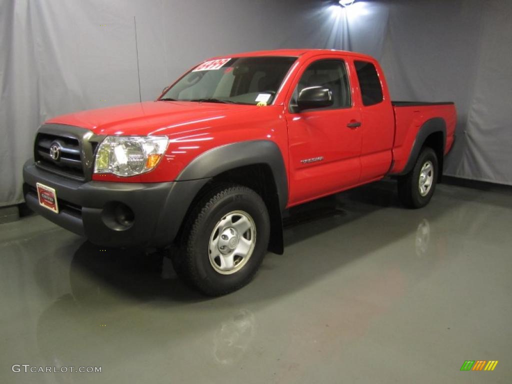 2006 Tacoma Access Cab 4x4 - Radiant Red / Graphite Gray photo #1