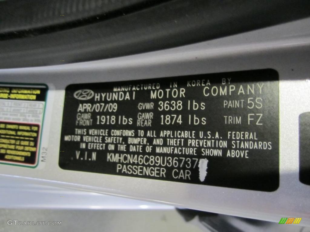 2009 Accent Color Code 5S for Platinum Silver Photo #39614777