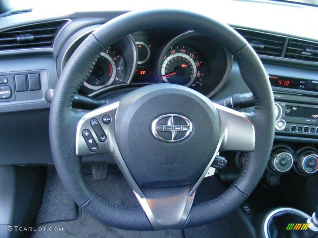 2011 Scion tC Standard tC Model Dark Charcoal Steering Wheel Photo #39615521