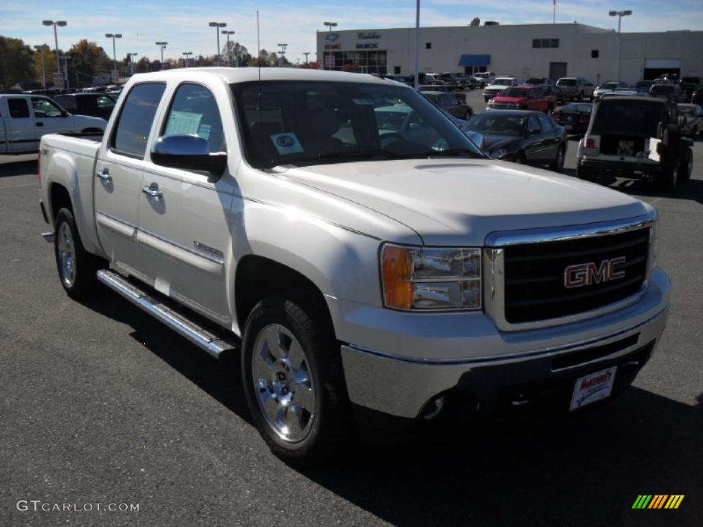 White Diamond Tricoat 2011 GMC Sierra 1500 SLT Crew Cab 4x4 Exterior Photo #39619561