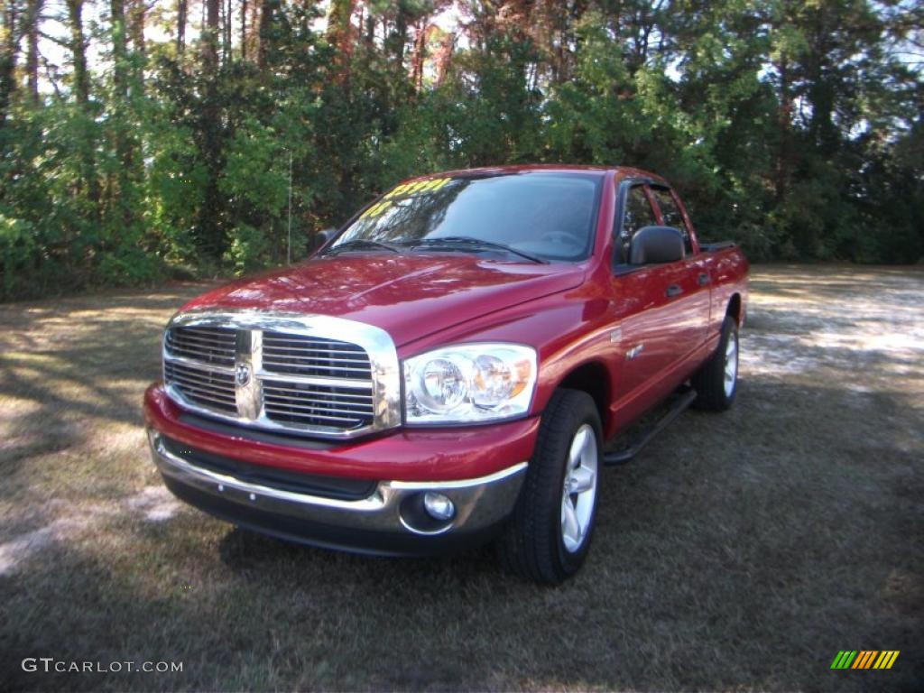 2008 Ram 1500 Big Horn Edition Quad Cab - Inferno Red Crystal Pearl / Medium Slate Gray photo #19