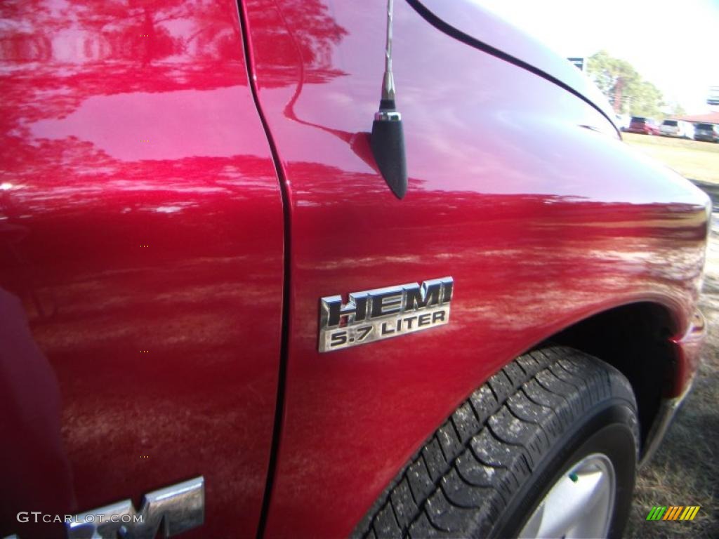 2008 Ram 1500 Big Horn Edition Quad Cab - Inferno Red Crystal Pearl / Medium Slate Gray photo #21