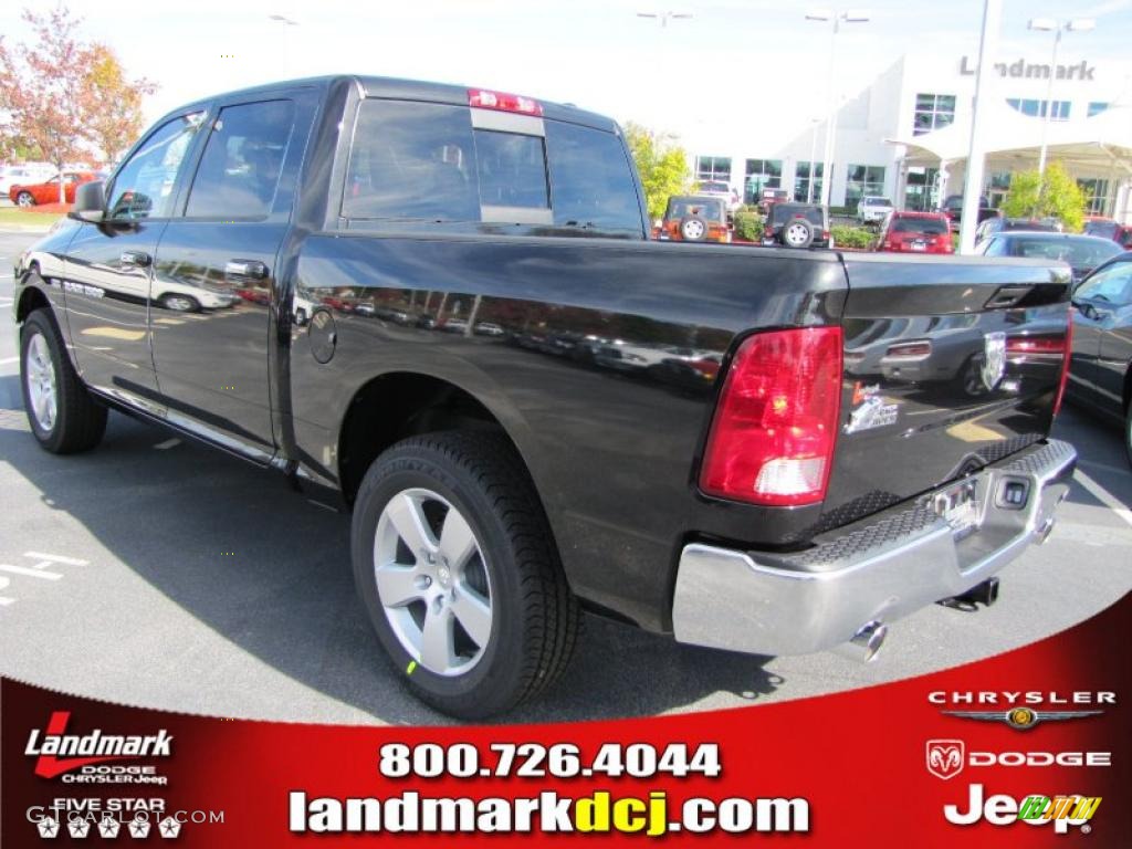 2011 Ram 1500 Big Horn Crew Cab - Brilliant Black Crystal Pearl / Dark Slate Gray/Medium Graystone photo #2