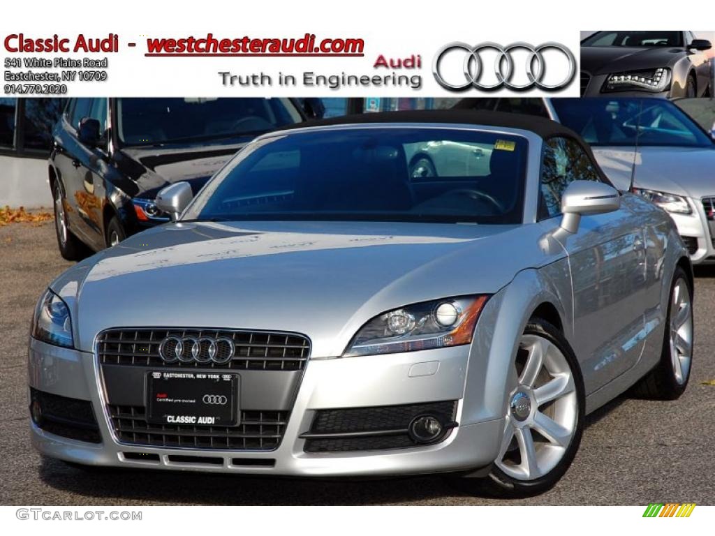 2008 TT 2.0T Roadster - Ice Silver Metallic / Black photo #1