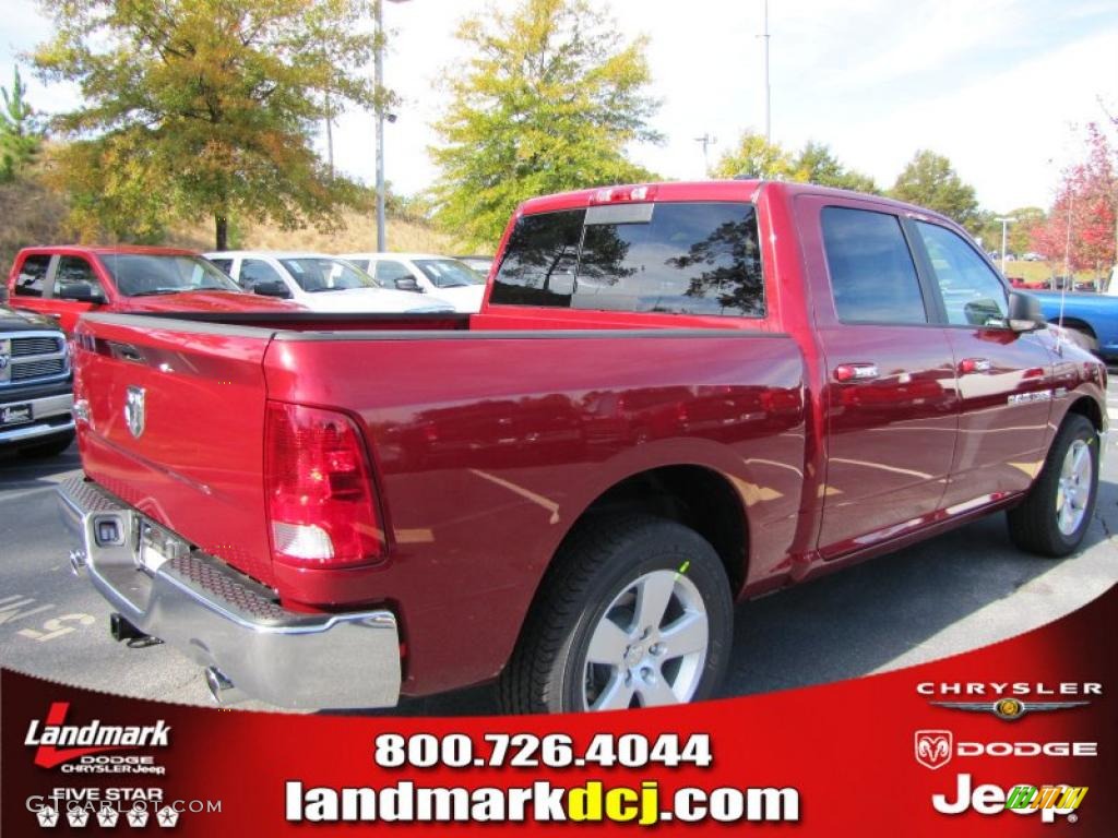 2011 Ram 1500 Big Horn Crew Cab - Deep Cherry Red Crystal Pearl / Dark Slate Gray/Medium Graystone photo #3