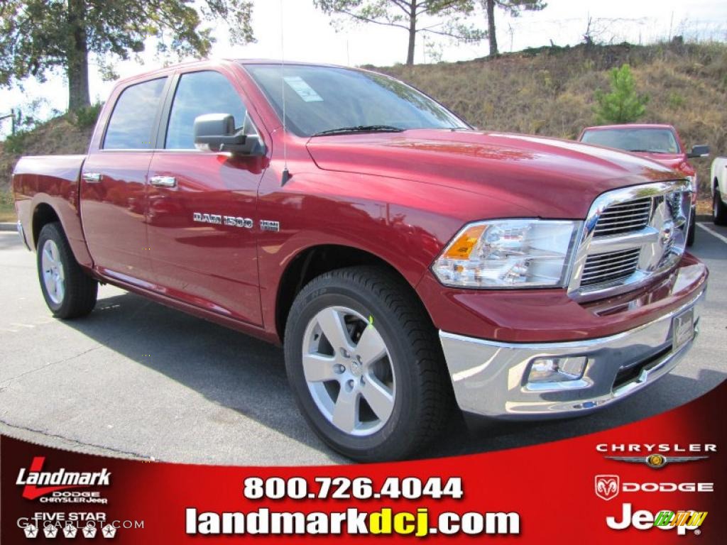 2011 Ram 1500 Big Horn Crew Cab - Deep Cherry Red Crystal Pearl / Dark Slate Gray/Medium Graystone photo #4