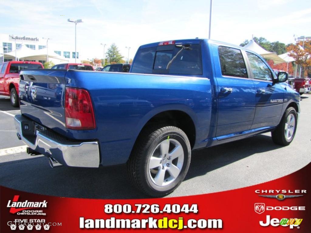 2011 Ram 1500 Big Horn Crew Cab - Deep Water Blue Pearl / Dark Slate Gray/Medium Graystone photo #3