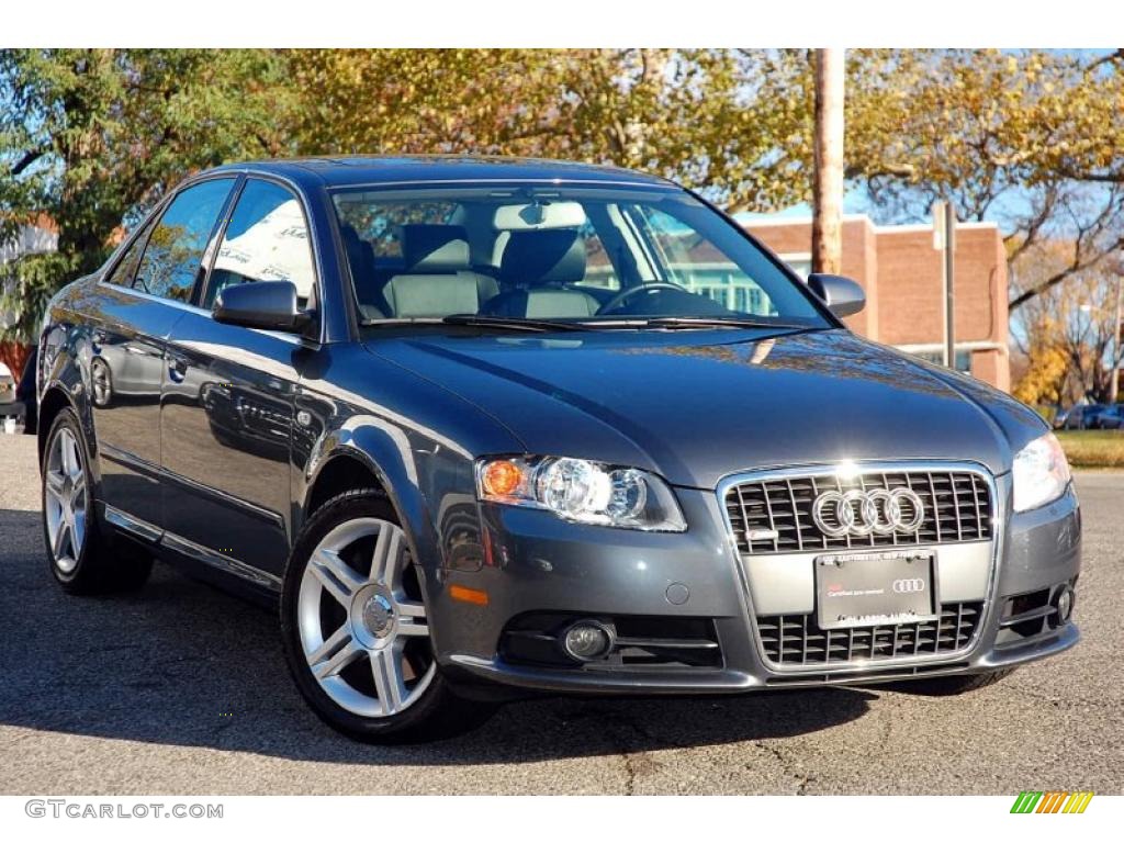 2008 A4 2.0T quattro S-Line Sedan - Dolphin Grey Metallic / Black photo #8