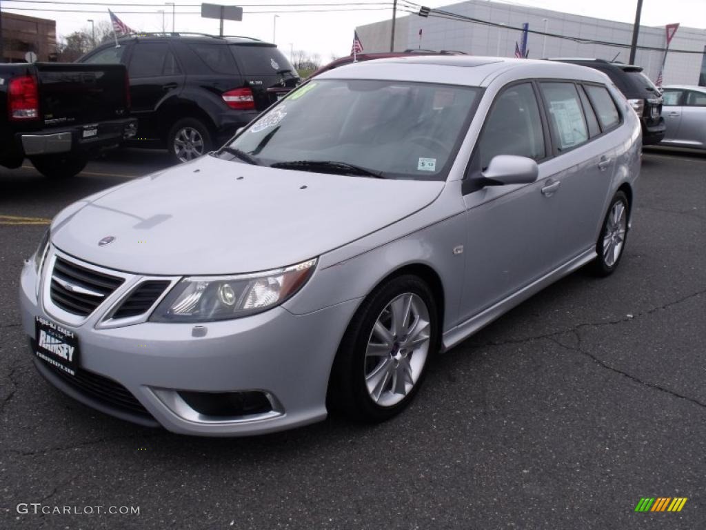 Snow Silver Metallic 2008 Saab 9-3 Aero SportCombi Wagon Exterior Photo #39628762