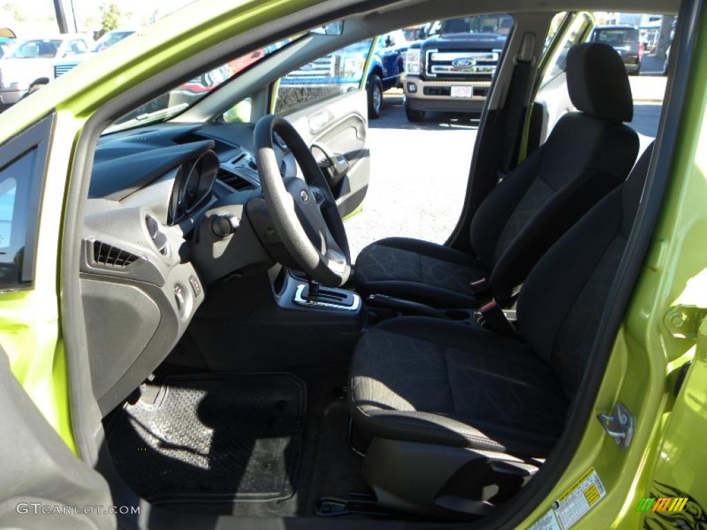 2011 Fiesta SE Hatchback - Lime Squeeze Metallic / Charcoal Black/Blue Cloth photo #9