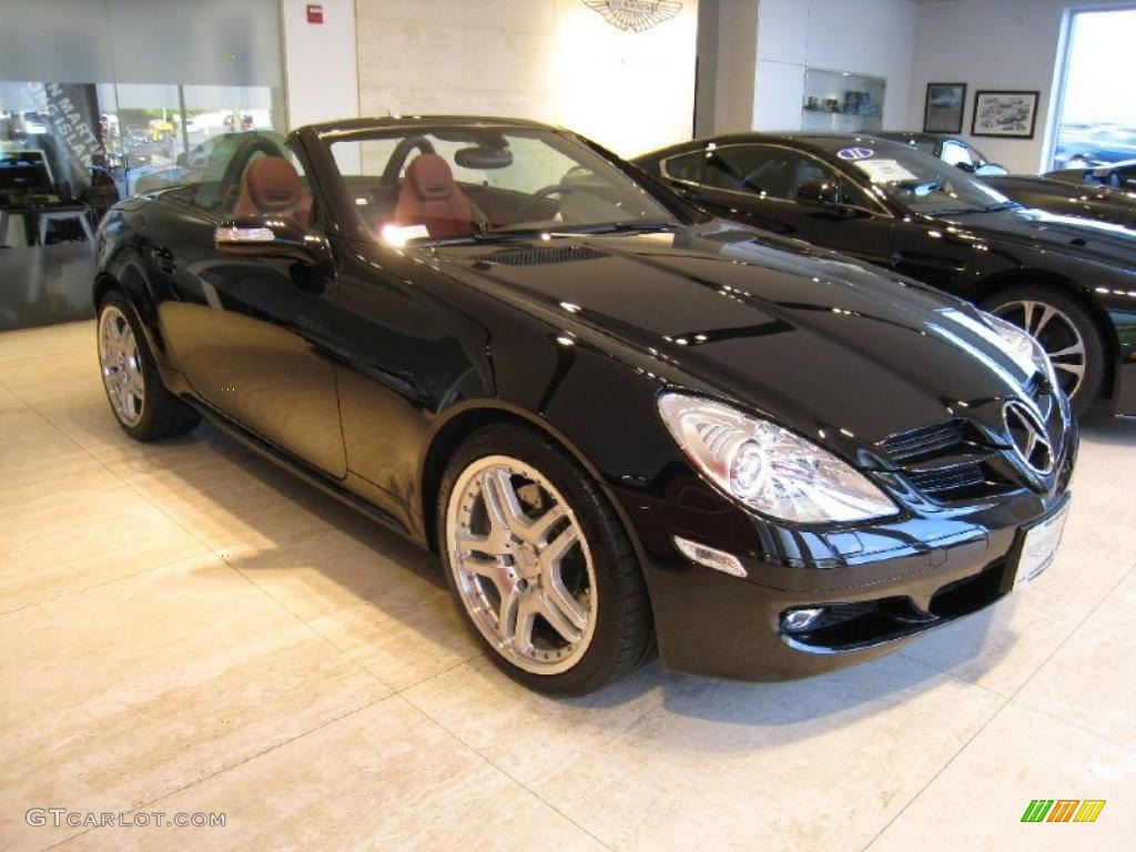 2006 SLK 350 Roadster - Obsidian Black Metallic / Red photo #1