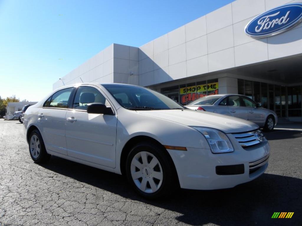 2008 Fusion S - White Suede / Medium Light Stone photo #1