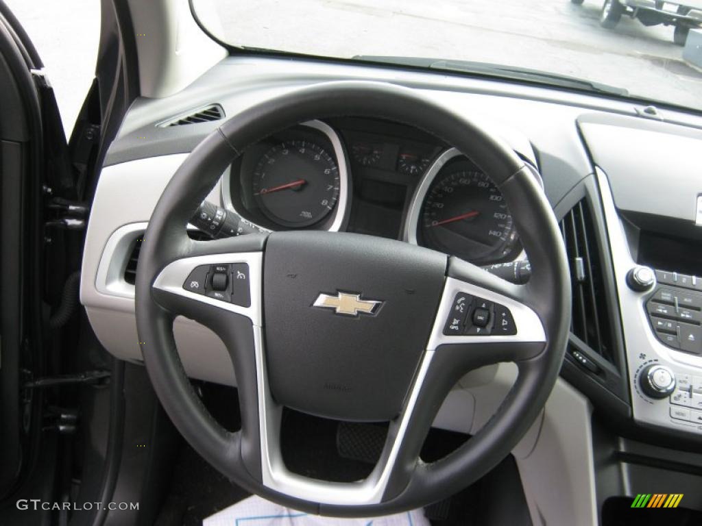 2010 Chevrolet Equinox LTZ AWD Jet Black/Light Titanium Steering Wheel Photo #39632374