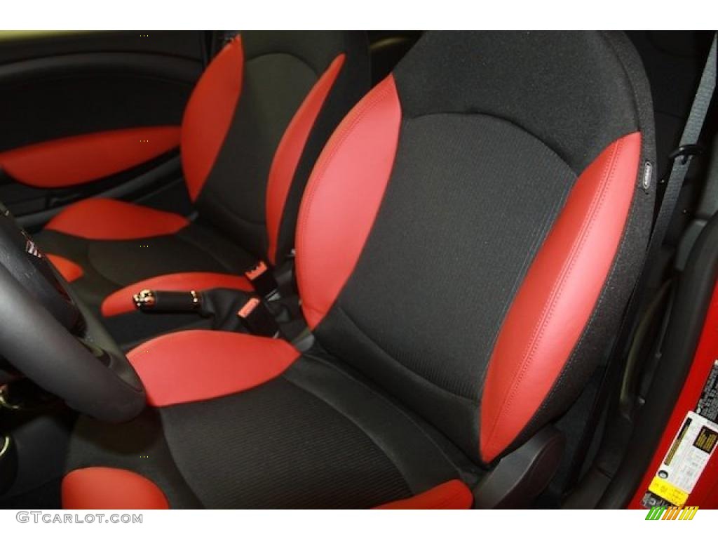 Rooster Red/Carbon Black Interior 2011 Mini Cooper Hardtop Photo #39633058