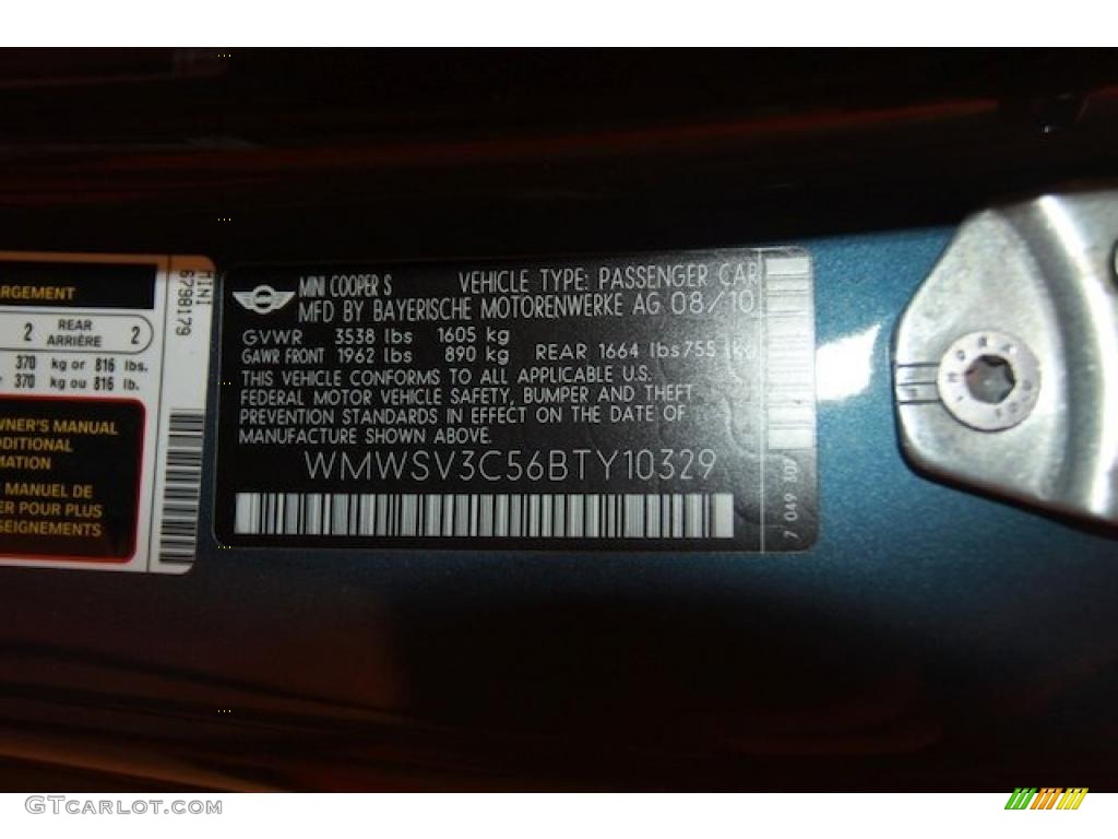 2011 Cooper S Hardtop - Horizon Blue Metallic / Carbon Black photo #12