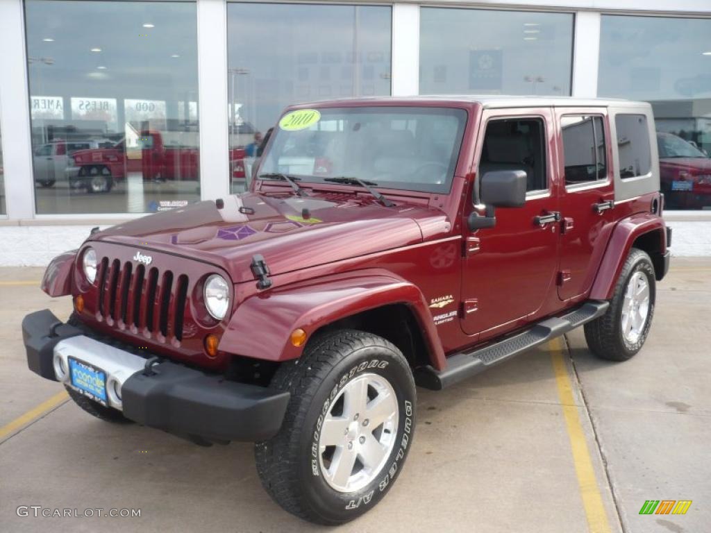 Red Rock Crystal Pearl 2010 Jeep Wrangler Unlimited Sahara 4x4 Exterior Photo #39633950