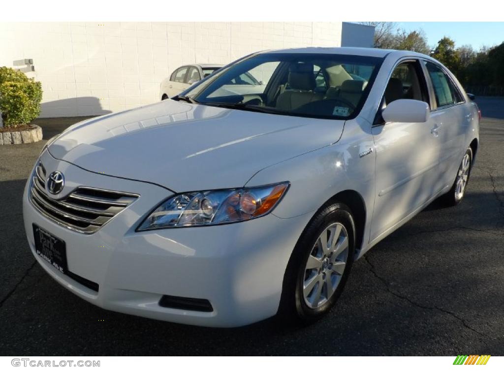 2009 Camry Hybrid - Super White / Bisque photo #1