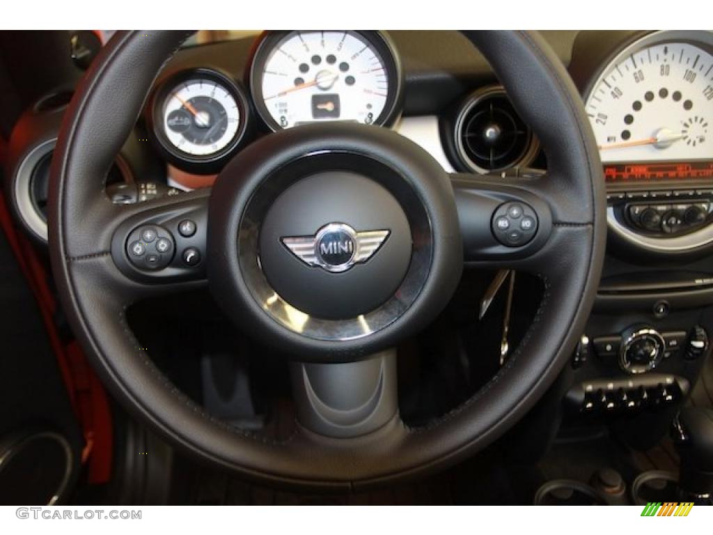2011 Mini Cooper Convertible Carbon Black Steering Wheel Photo #39635574