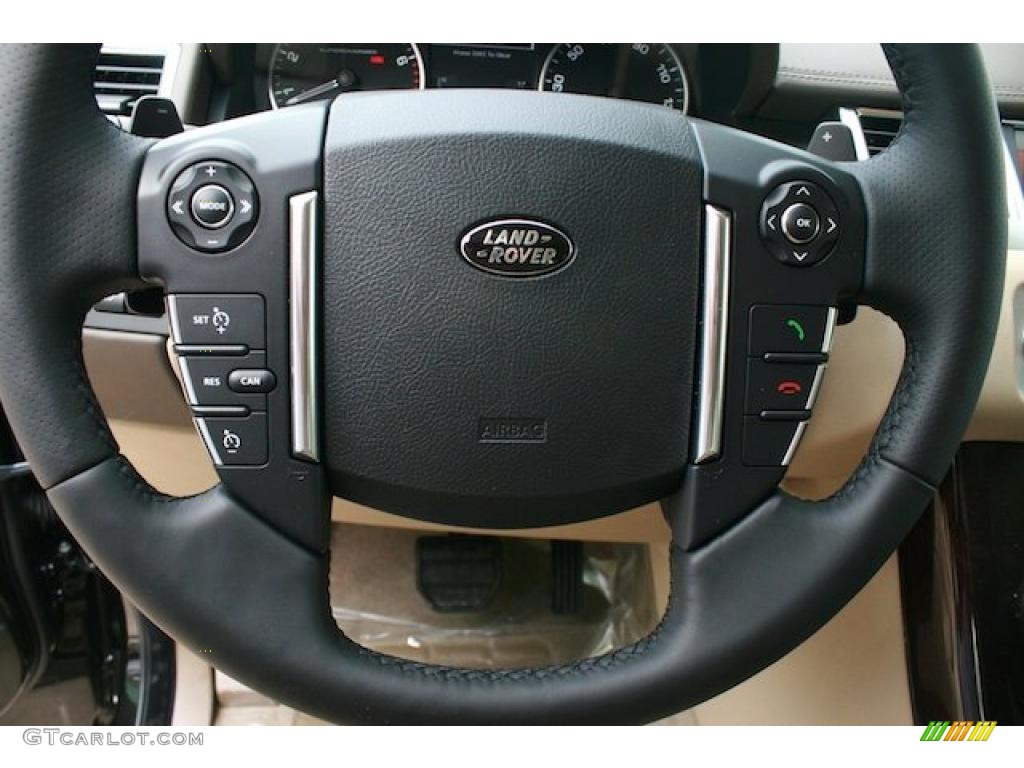 2011 Land Rover Range Rover Sport Supercharged Almond/Nutmeg Steering Wheel Photo #39635703
