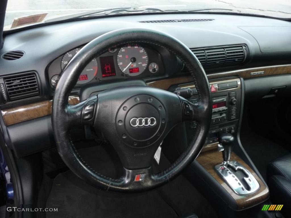 2001 Audi S4 2.7T quattro Sedan Onyx/Blue Dashboard Photo #39637150