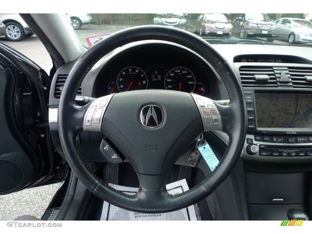 2004 Acura TSX Sedan Ebony Steering Wheel Photo #39637450