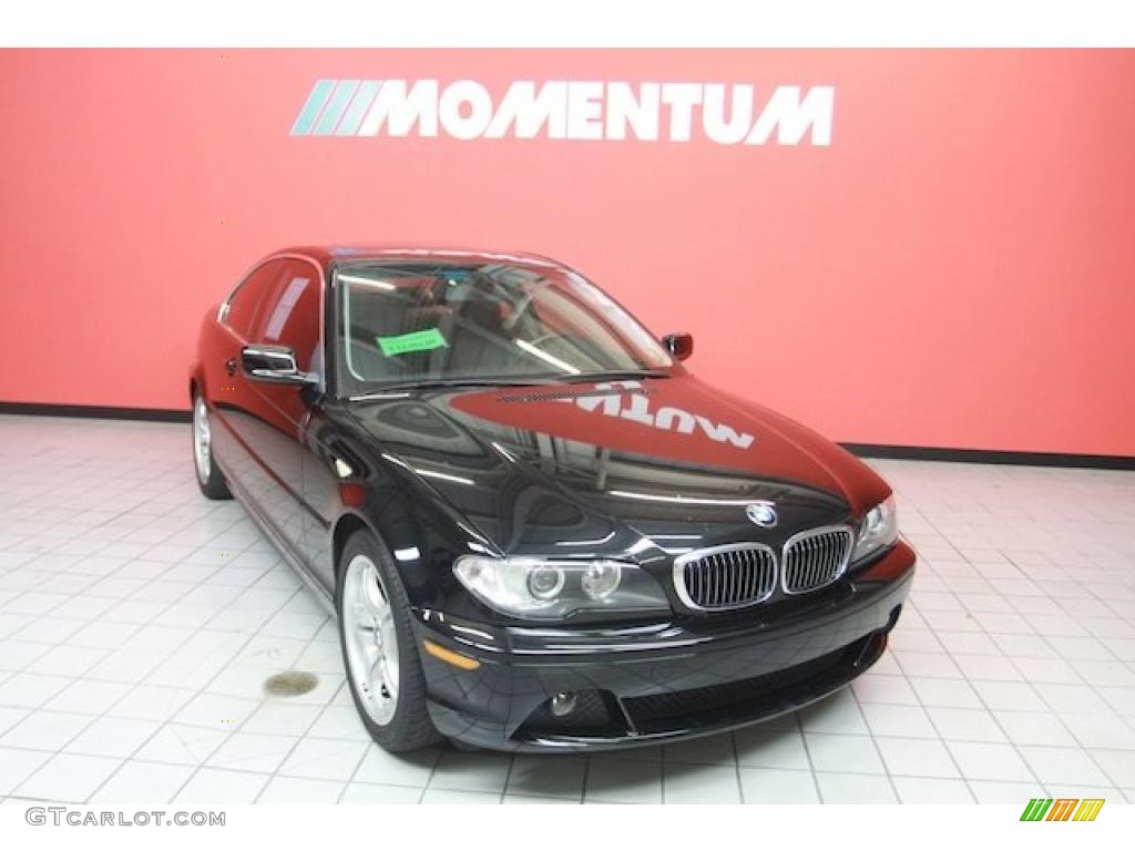 2004 3 Series 330i Coupe - Jet Black / Black photo #2