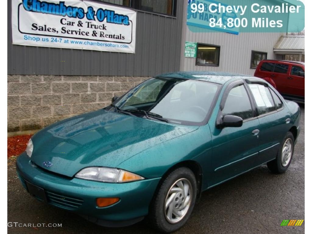 1999 Cavalier Sedan - Green Metallic / Graphite photo #1