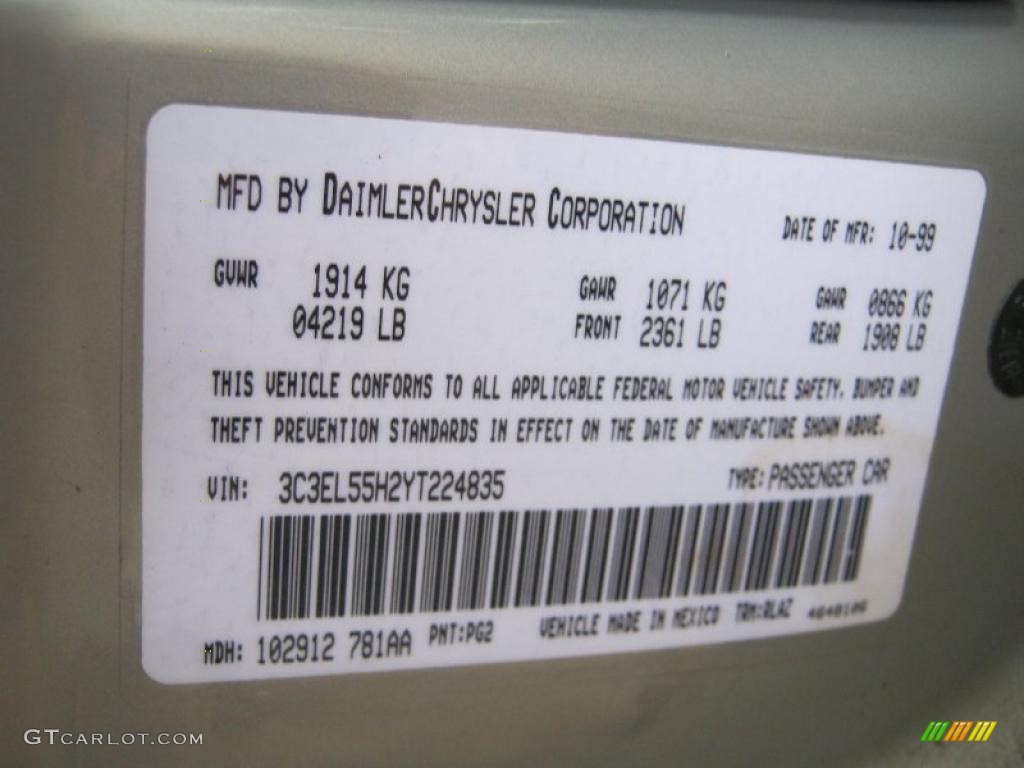 2000 Sebring JXi Convertible - Light Cypress Green Metallic / Agate photo #20