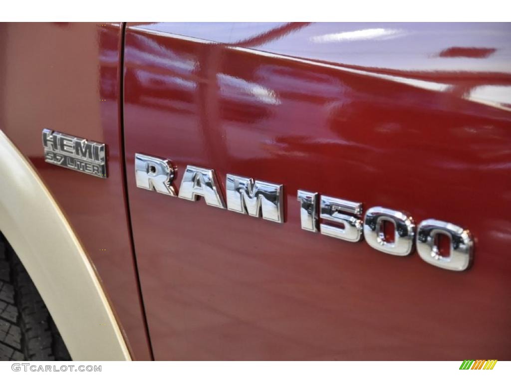 2011 Ram 1500 Laramie Crew Cab - Deep Cherry Red Crystal Pearl / Light Pebble Beige/Bark Brown photo #9