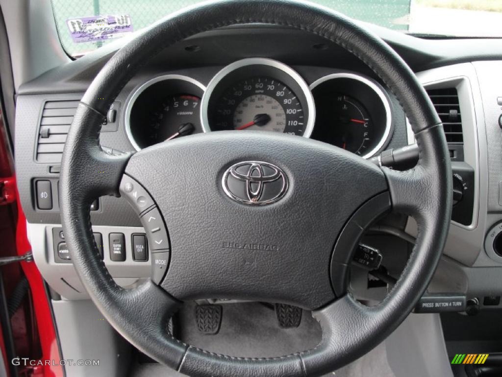 2010 Toyota Tacoma V6 SR5 Double Cab 4x4 Graphite Steering Wheel Photo #39649192