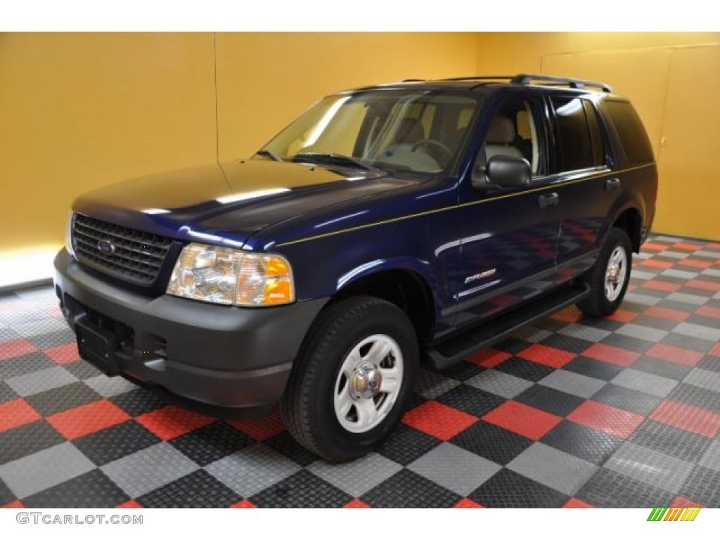 2004 Explorer XLS 4x4 - Dark Blue Pearl Metallic / Medium Parchment photo #2